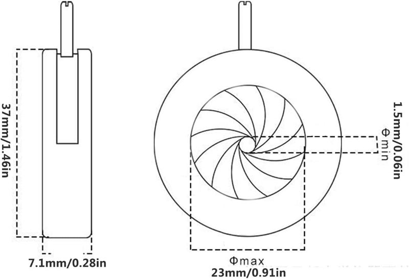 Flylin Microscope Aperture, 1.5-23mm Adjustable Iris Diaphragm Microscope Iris Adapter Lens Optical Diaphragm for Laboratory Microscope - Image 4